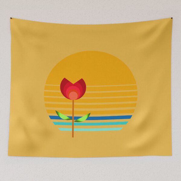 Item preview, Coastal Style Bauhaus Inspired Retro Sunset Flower 1 of 4 designed and sold by Beachy.