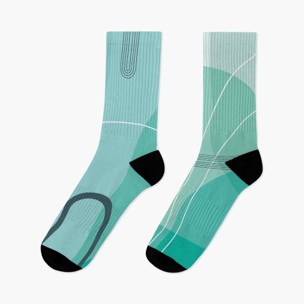 Item preview, Mid Century Modern Arches in tones of aqua and teal designed and sold by UrbanEpiphany.