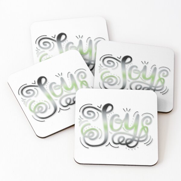 Item preview, Joy Hand Lettering Agender Pride Green Grey Black White designed and sold by JoyfulJen.