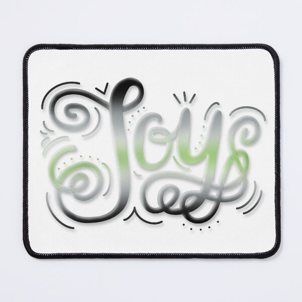 Item preview, Joy Hand Lettering Agender Pride Green Grey Black White designed and sold by JoyfulJen.