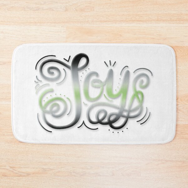 Item preview, Joy Hand Lettering Agender Pride Green Grey Black White designed and sold by JoyfulJen.