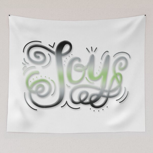 Item preview, Joy Hand Lettering Agender Pride Green Grey Black White designed and sold by JoyfulJen.