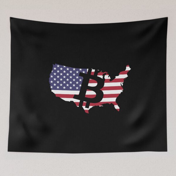 Aperçu de l'œuvre Bitcoin USA drapeau amérique drapeau BTC pièce crypto commerçant Hodl lune future liberté cadeau créée et vendue par farhanhafeez.