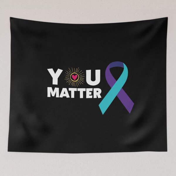 Item preview, You Matter Suicide Prevention Awareness Teal Purple Ribbon graphic designed and sold by farhanhafeez.