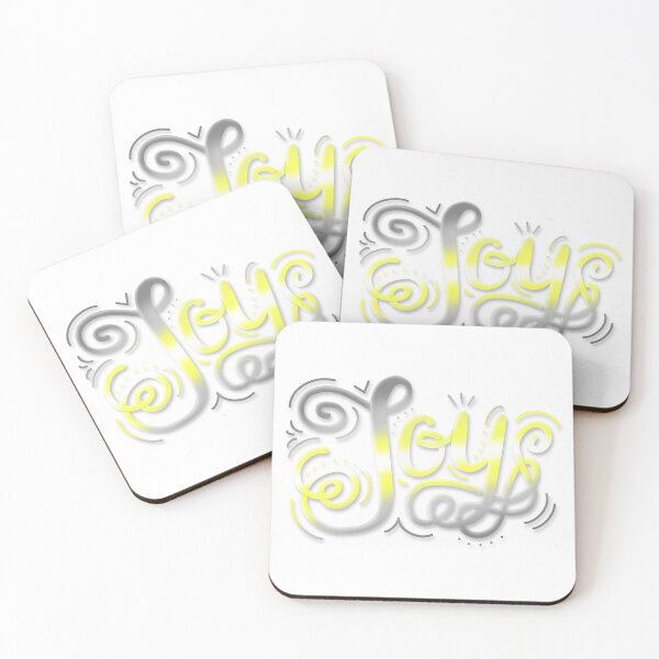 Item preview, Joy Hand Lettering Demigender Pride Pastel Yellow Grey White designed and sold by JoyfulJen.