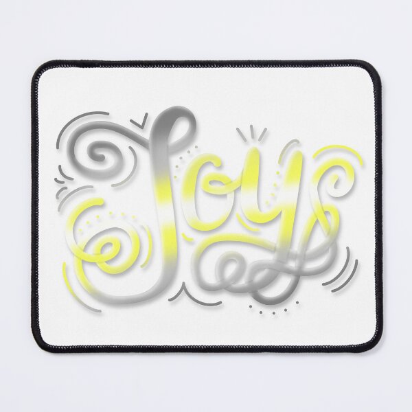 Item preview, Joy Hand Lettering Demigender Pride Pastel Yellow Grey White designed and sold by JoyfulJen.