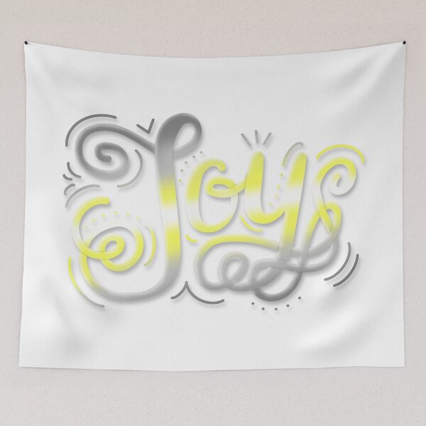 Item preview, Joy Hand Lettering Demigender Pride Pastel Yellow Grey White designed and sold by JoyfulJen.