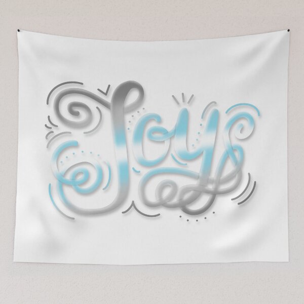 Item preview, Joy Hand Lettering Demiboy Pride Pastel Blue Grey White designed and sold by JoyfulJen.