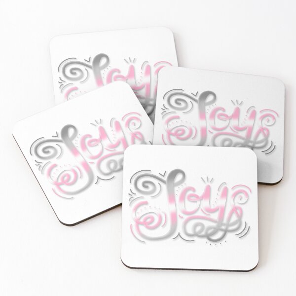 Item preview, Joy Hand Lettering Demigirl Pride Pastel Pink Grey White designed and sold by JoyfulJen.