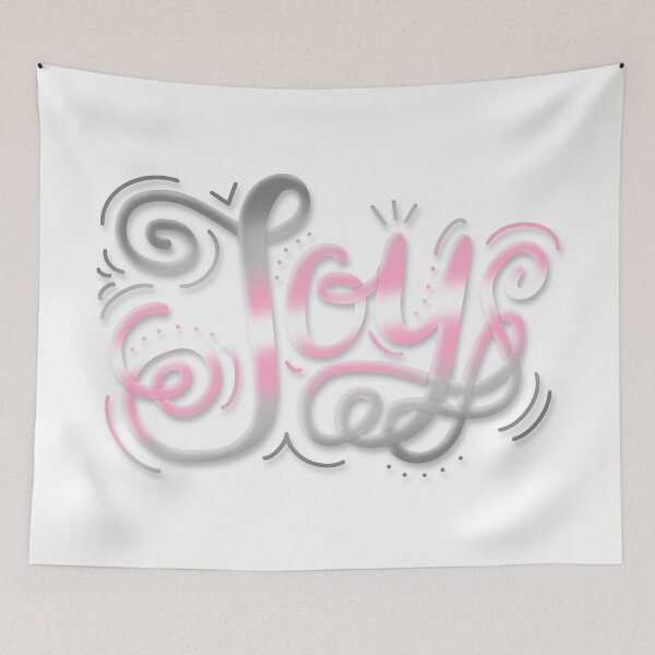 Item preview, Joy Hand Lettering Demigirl Pride Pastel Pink Grey White designed and sold by JoyfulJen.