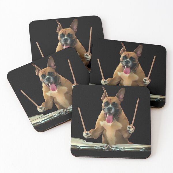 Item preview, Boxer dog playing drums designed and sold by JAGA-ALIME.