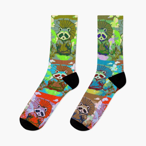 Item preview,  Splashing Through the Serenity: A Raccoon's Quiet Encounter with the Rain designed and sold by tigereyes180.