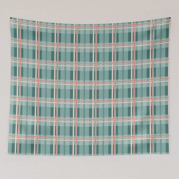 Item preview, Plaid Pattern With Stripes On Teal designed and sold by JaselviiStudio.