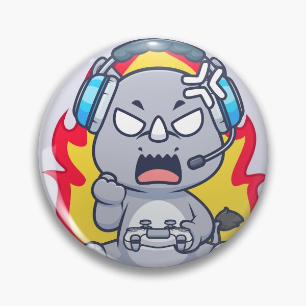 Item preview, Cute Angry Rhino Gaming Cartoon Vector Icon designed and sold by hjian8219.