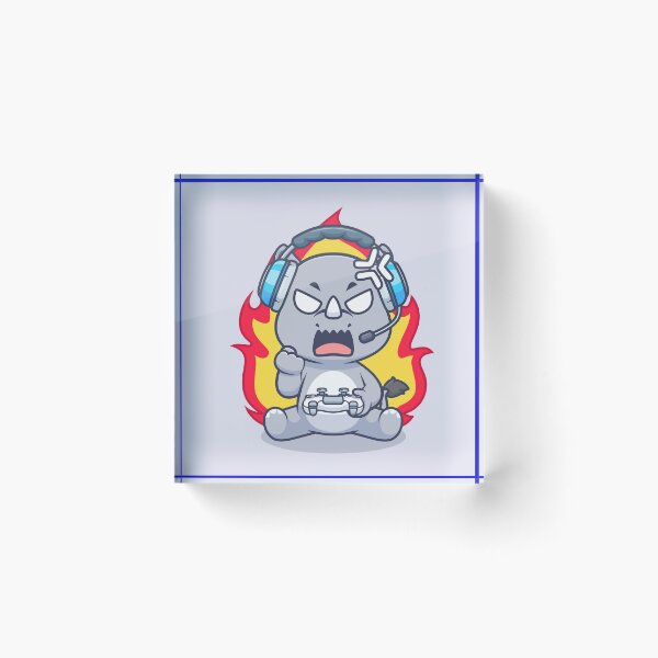 Item preview, Cute Angry Rhino Gaming Cartoon Vector Icon designed and sold by hjian8219.