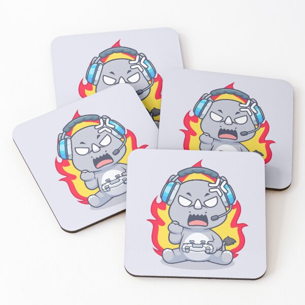 Item preview, Cute Angry Rhino Gaming Cartoon Vector Icon designed and sold by hjian8219.