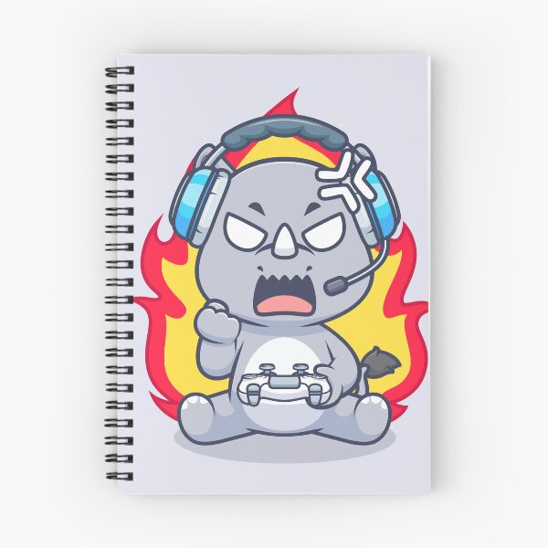 Item preview, Cute Angry Rhino Gaming Cartoon Vector Icon designed and sold by hjian8219.