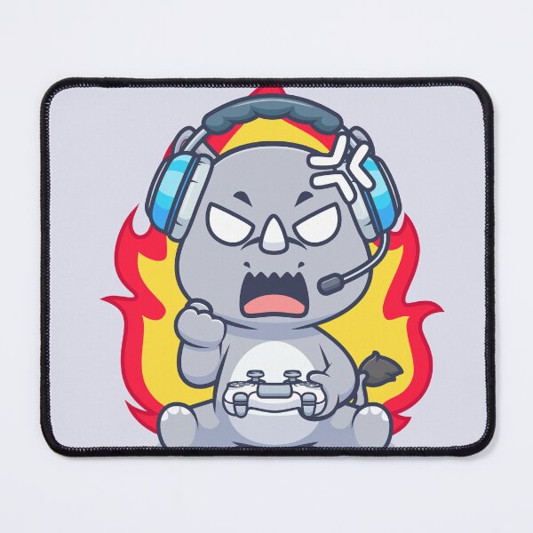 Item preview, Cute Angry Rhino Gaming Cartoon Vector Icon designed and sold by hjian8219.