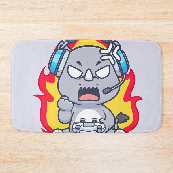 Item preview, Cute Angry Rhino Gaming Cartoon Vector Icon designed and sold by hjian8219.