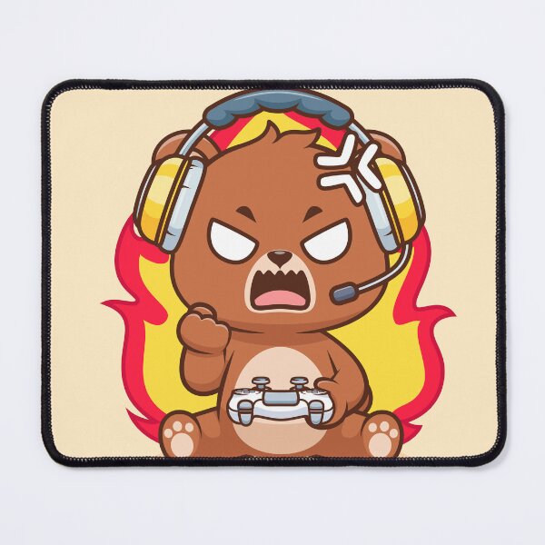 Item preview, Cute Angry Bear Gaming Cartoon Vector Icon designed and sold by hjian8219.