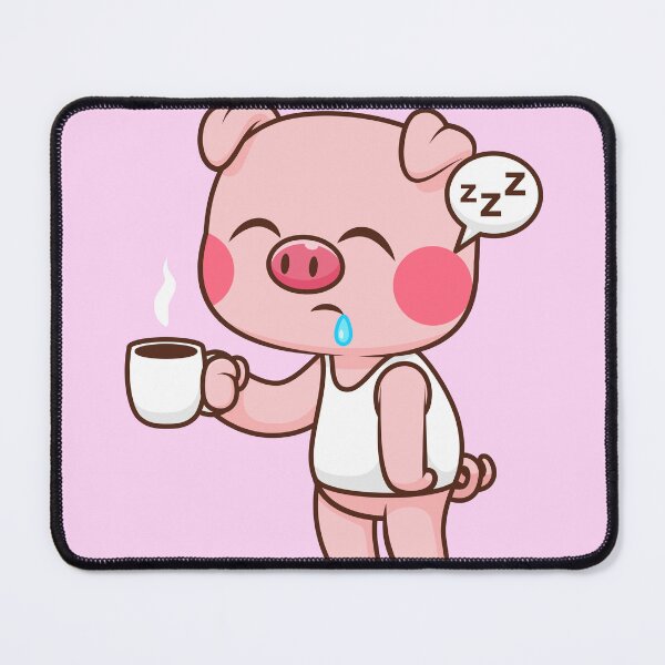 Item preview, Cute Sleepy Pig Holding Coffee Cartoon Vector Icon designed and sold by hjian8219.