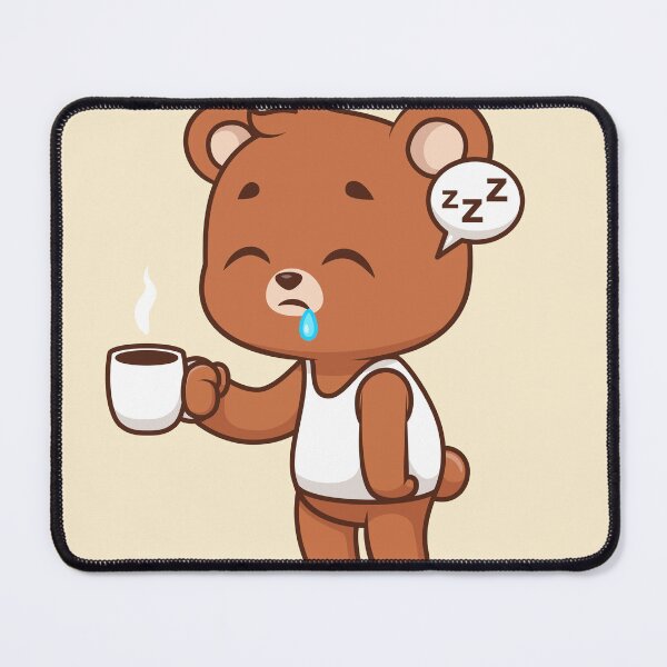 Item preview, Cute Sleepy Bear Holding Coffee Cartoon Vector Icon designed and sold by hjian8219.