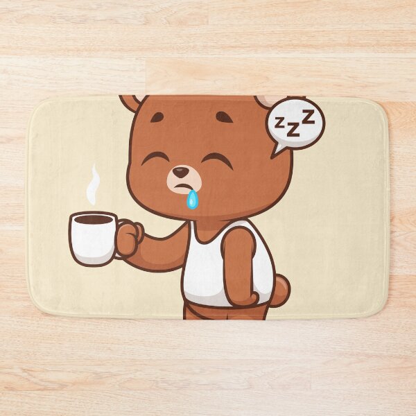 Item preview, Cute Sleepy Bear Holding Coffee Cartoon Vector Icon designed and sold by hjian8219.