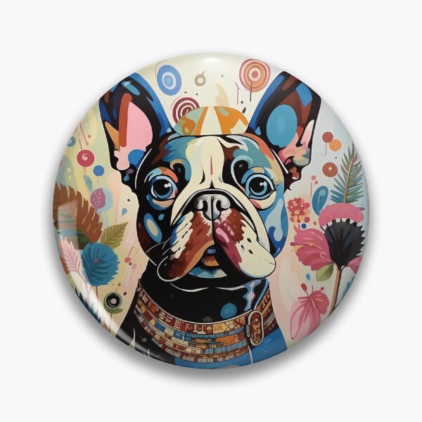 Item preview, A dog of the Bulldog breed among exotic flowers. designed and sold by Natalia-Vlad.