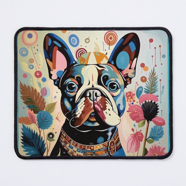 Item preview, A dog of the Bulldog breed among exotic flowers. designed and sold by Natalia-Vlad.