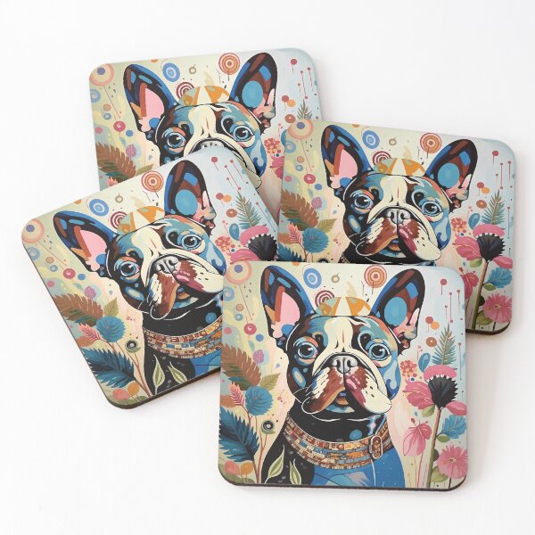 Item preview, A dog of the Bulldog breed among exotic flowers. designed and sold by Natalia-Vlad.