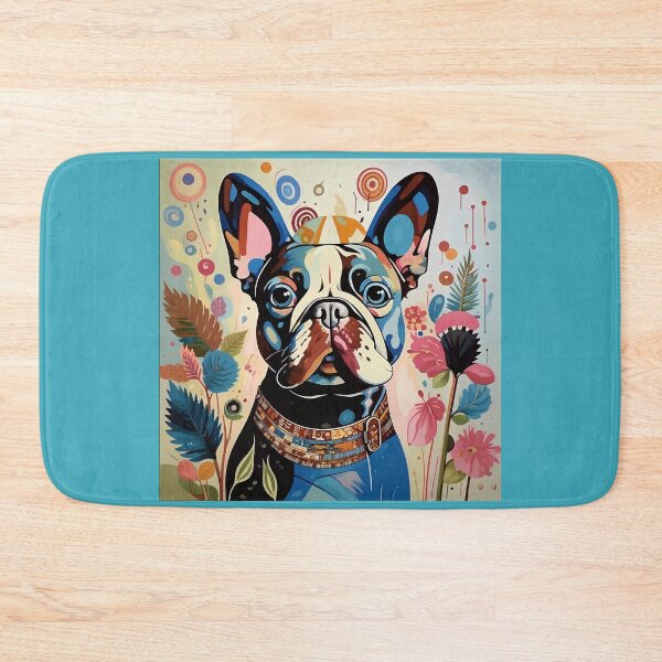 Item preview, A dog of the Bulldog breed among exotic flowers. designed and sold by Natalia-Vlad.