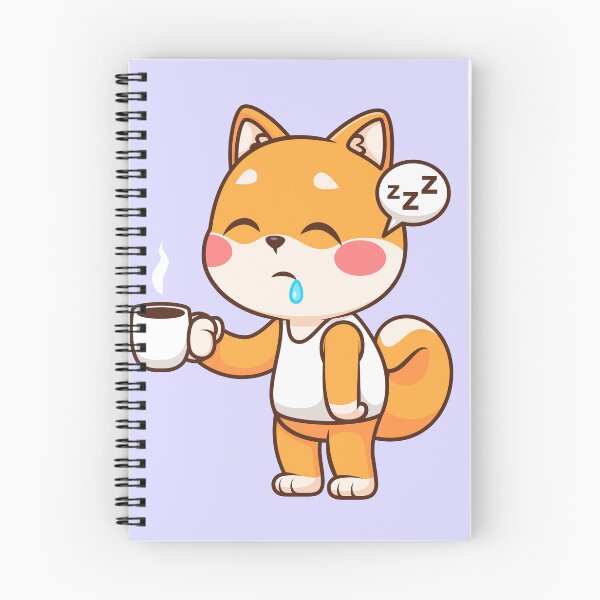 Item preview, Cute Sleepy Shiba Inu Dog Holding Coffee Cartoon Vector Icon designed and sold by hjian8219.