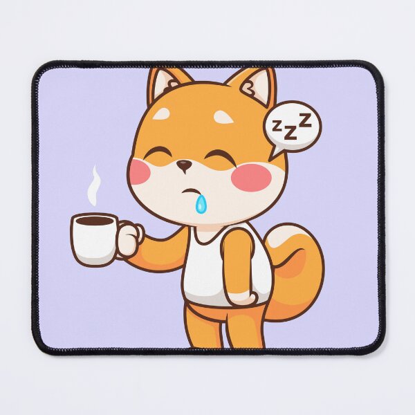 Item preview, Cute Sleepy Shiba Inu Dog Holding Coffee Cartoon Vector Icon designed and sold by hjian8219.