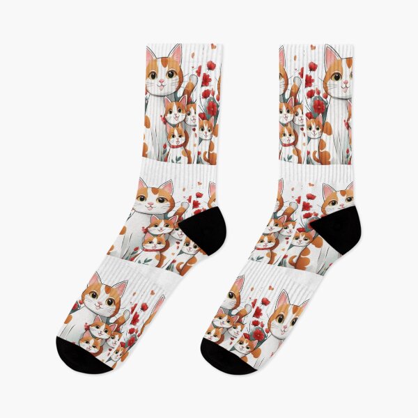 Item preview, Cat Mother's Love in red Bloom. designed and sold by soukamef.