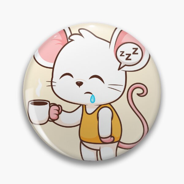 Item preview, Cute Sleepy Mouse Holding Coffee Cartoon Vector Icon designed and sold by hjian8219.