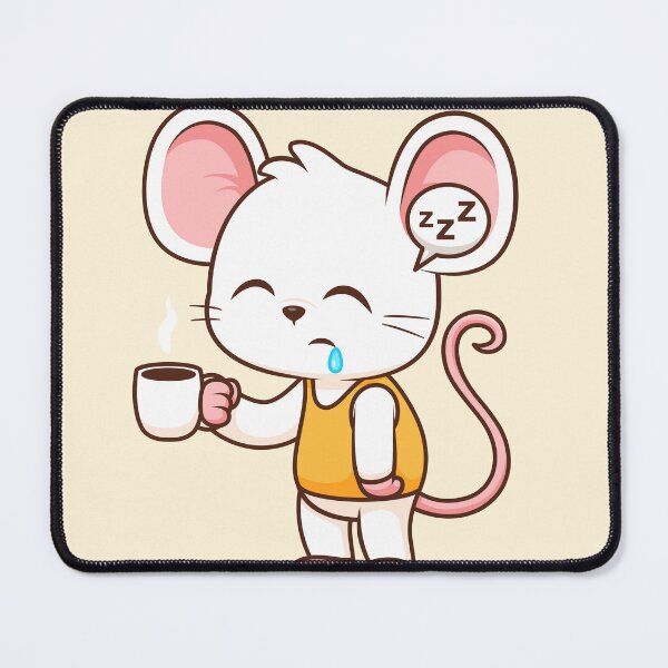 Item preview, Cute Sleepy Mouse Holding Coffee Cartoon Vector Icon designed and sold by hjian8219.
