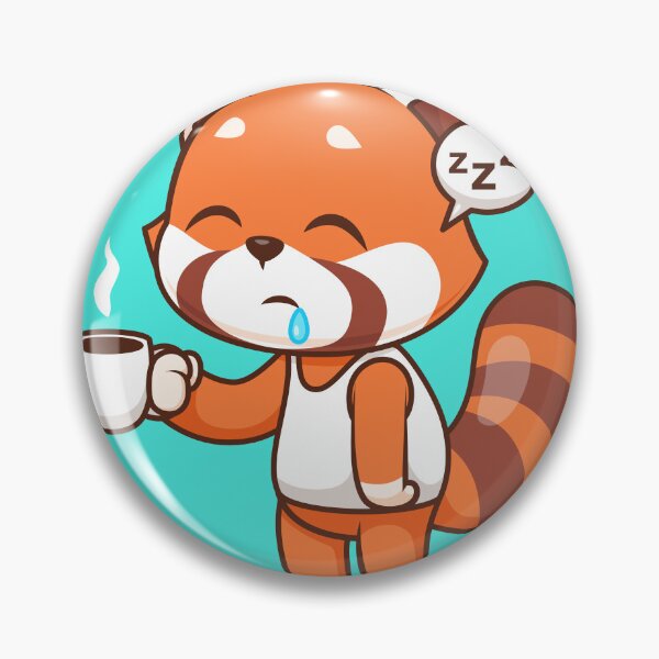 Item preview, Cute Sleepy Red Panda Holding Coffee Cartoon Vector Icon designed and sold by hjian8219.