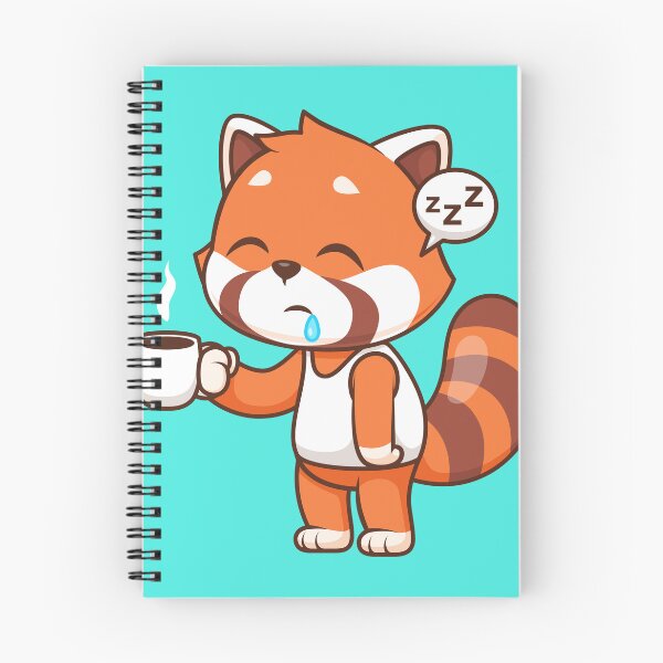 Item preview, Cute Sleepy Red Panda Holding Coffee Cartoon Vector Icon designed and sold by hjian8219.
