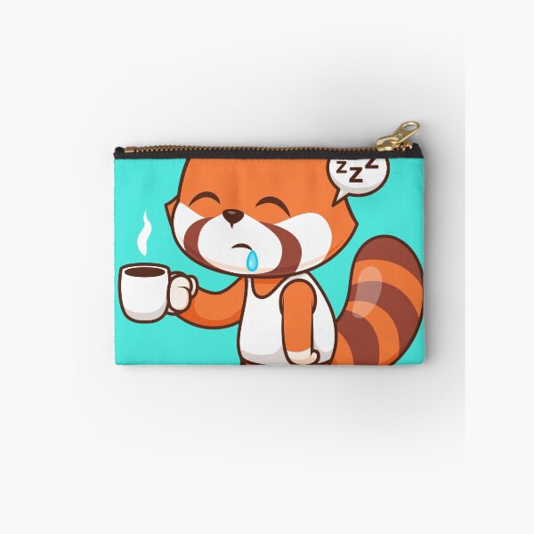 Item preview, Cute Sleepy Red Panda Holding Coffee Cartoon Vector Icon designed and sold by hjian8219.