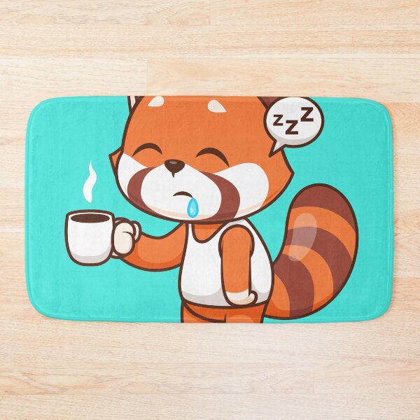 Item preview, Cute Sleepy Red Panda Holding Coffee Cartoon Vector Icon designed and sold by hjian8219.