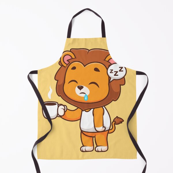 Item preview, Cute Sleepy Lion Holding Coffee Cartoon Vector Icon designed and sold by hjian8219.