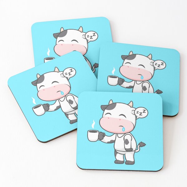 Item preview, Cute Cow Sleepy Holding Coffee Cartoon Vector Icon designed and sold by hjian8219.