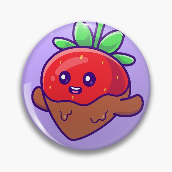 Item preview,  "Cute Strawberry with Chocolate Sauce Cartoon Vector Icon" designed and sold by hjian8219.