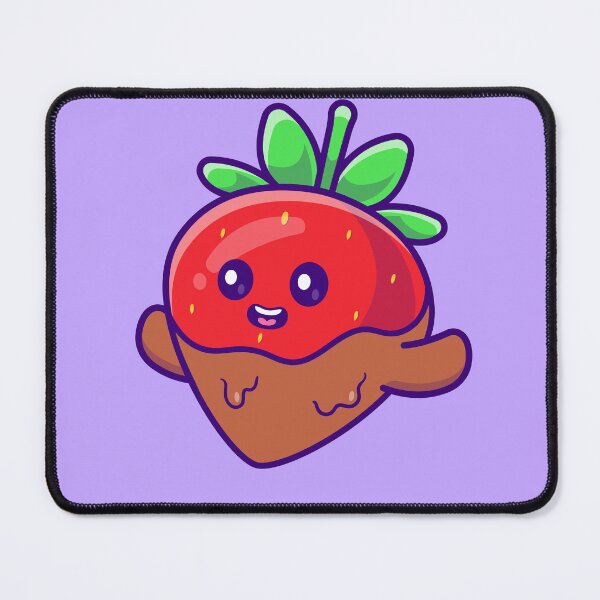 Item preview, "Cute Strawberry with Chocolate Sauce Cartoon Vector Icon" designed and sold by hjian8219.