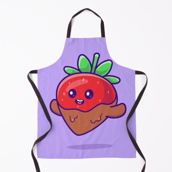 Item preview, "Cute Strawberry with Chocolate Sauce Cartoon Vector Icon" designed and sold by hjian8219.