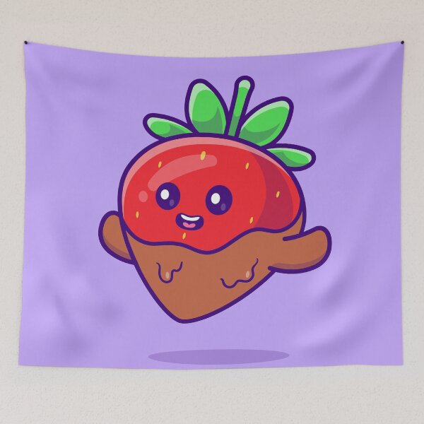 Item preview,  "Cute Strawberry with Chocolate Sauce Cartoon Vector Icon" designed and sold by hjian8219.