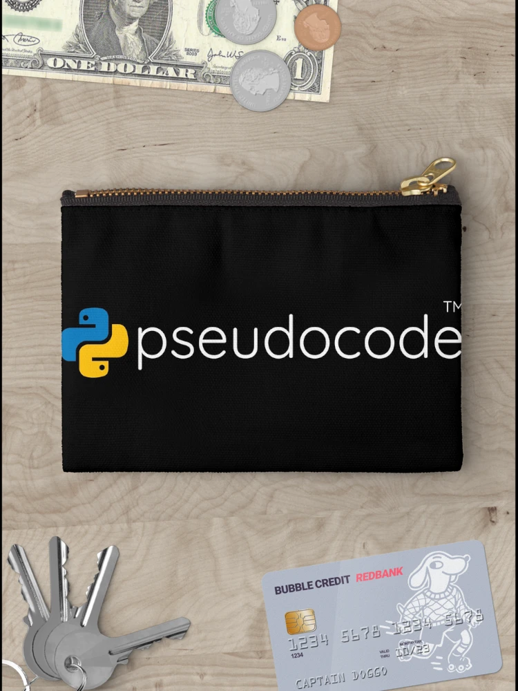 Thumbnail 3 of 4, Zipper Pouch, Funny Python Programming - Python Pseudocode Data Science designed and sold by farhanhafeez.