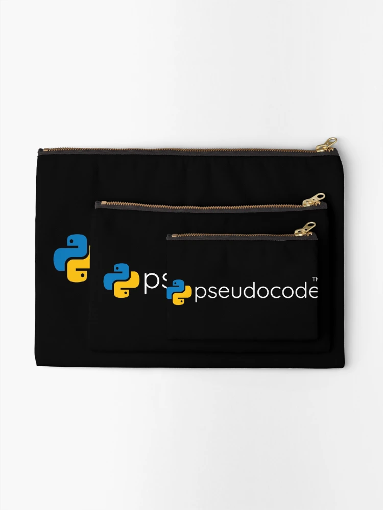 Thumbnail 2 of 4, Zipper Pouch, Funny Python Programming - Python Pseudocode Data Science designed and sold by farhanhafeez.