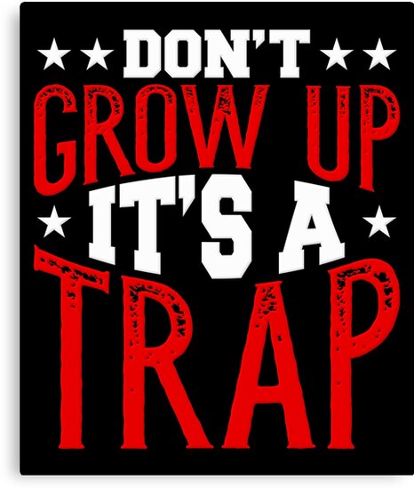 Dont Grow Up Its A Trap Funny Joke Humour HOODIE Birthday