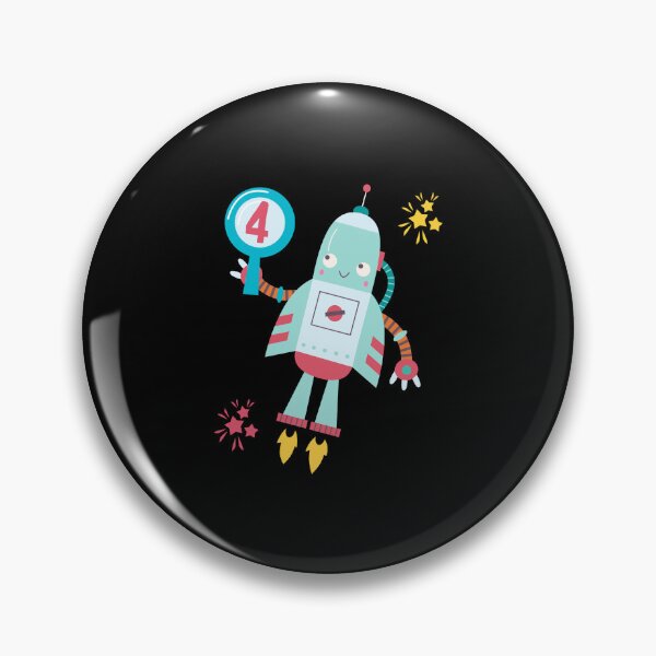 Item preview, Kids 4 year old birthday 4th Birthday Cute Robot Science print designed and sold by farhanhafeez.